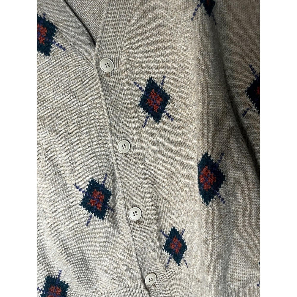 Sz 52 Vintage United Colors of Benetton patterned knit cardigan sweater women's - Picture 2 of 8